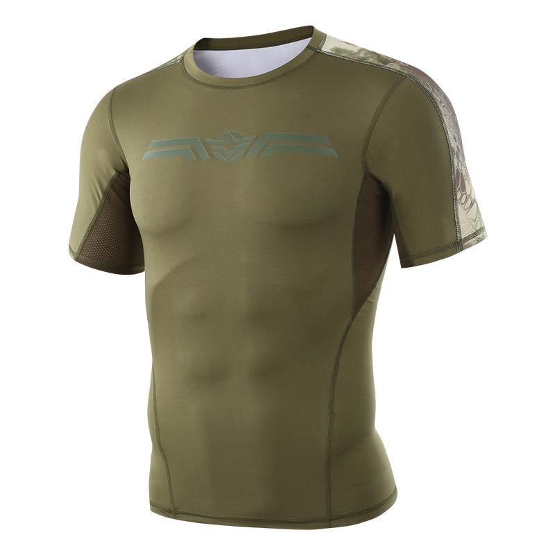 Outdoor Crew Neck Quick-Drying T-Shirt, Defender Moisture Wicking Tactical Camouflage Short Sleeve A421 M зелёный