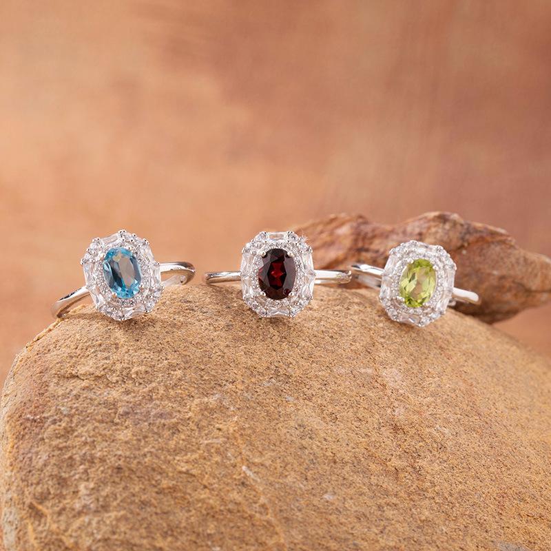 Natural Color Treasure Amethyst Citrine Ring Women'S S925 Sterling Silver Pendant Light Luxury High-End Jewelry