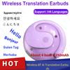 Wireless BT AI Language Translation Earphone 144 Languages Real-time Communication Ear Hanging Headset for Travel Business