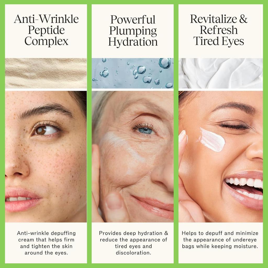 Green Tea Repair Eye Cream-Tightens Skin, Reduce Fine Lines & Dark Circles Under Eyes-Suitable For All Skin Types, 15ml