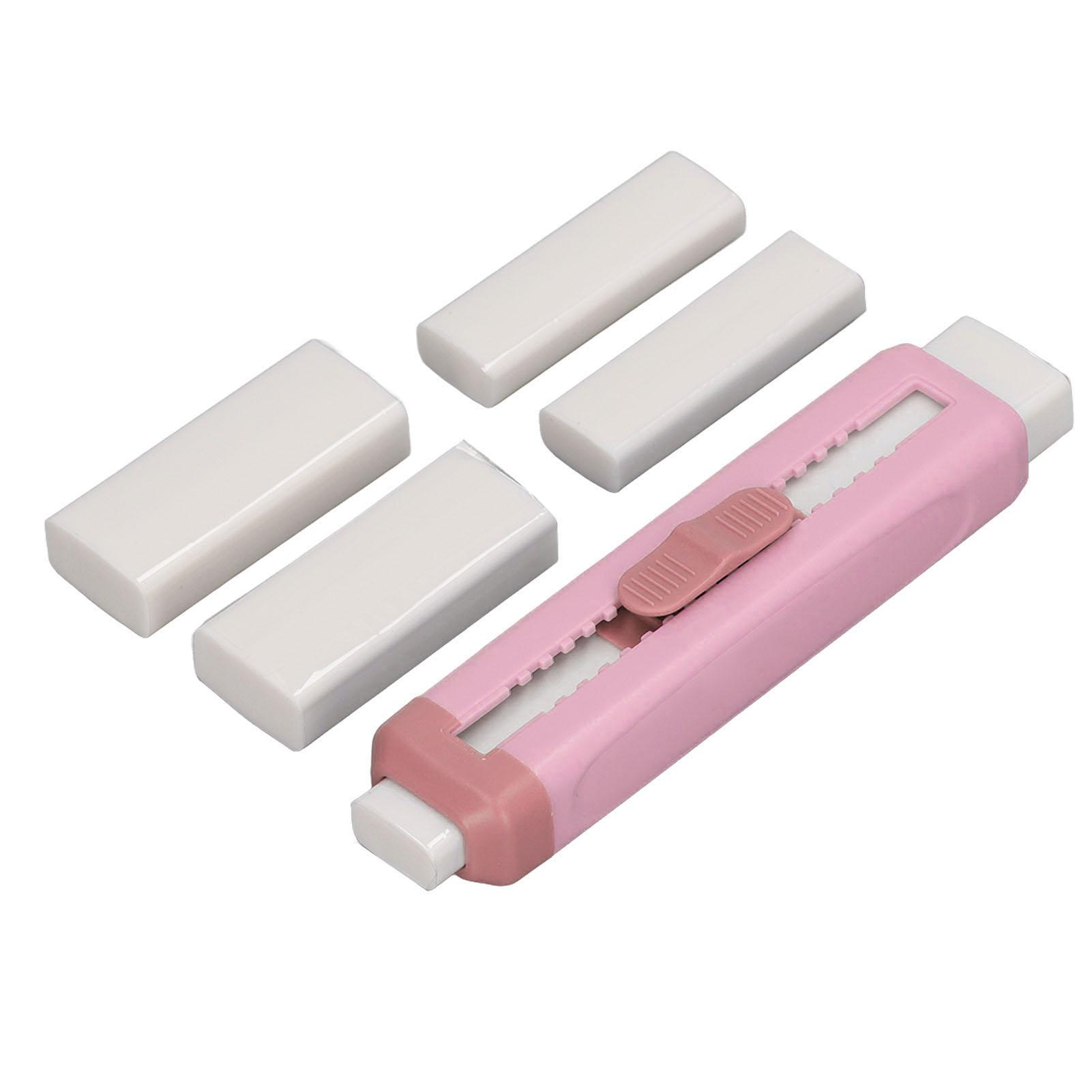

Push Pull Eraser Double Ended Portable ABS Shell Sliding Retractable Eraser School Supplies for розовый
