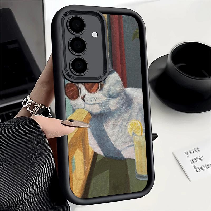 Phone Case for Samsung Galaxy A17 A16 A15 A14 A13 Funny Cats Fashion Style A56 A36 A26 A55 A35 A25 A54 A34 A24 A53 A33 A23 A07 A
