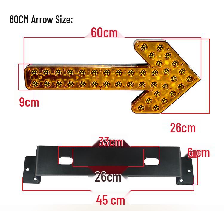 Sprinkler Truck LED Arrow Lights - Double Flash Signal, Rear Guidance, Sweeping Indicator