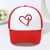 Heart and Cross Print Trucker Hat Adjustable Breathable Mesh Baseball Cap Casual Sunscreen for Men Women