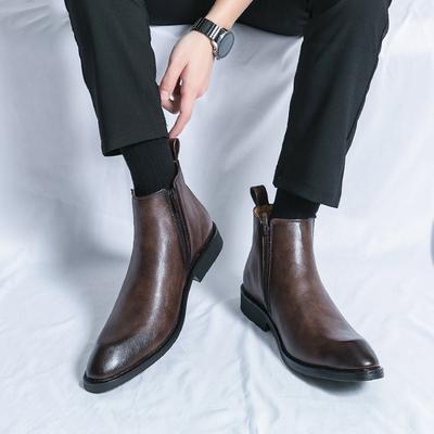 Autumn and Winter New Casual Fashion Chelsea Boots Foreign Trade British Men's Shoes Polished Retro Men's Large Size Short Boots