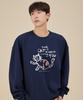 ASTRAL PROJECTION Doodlecat Loose Fit Sweatshirt_Navy