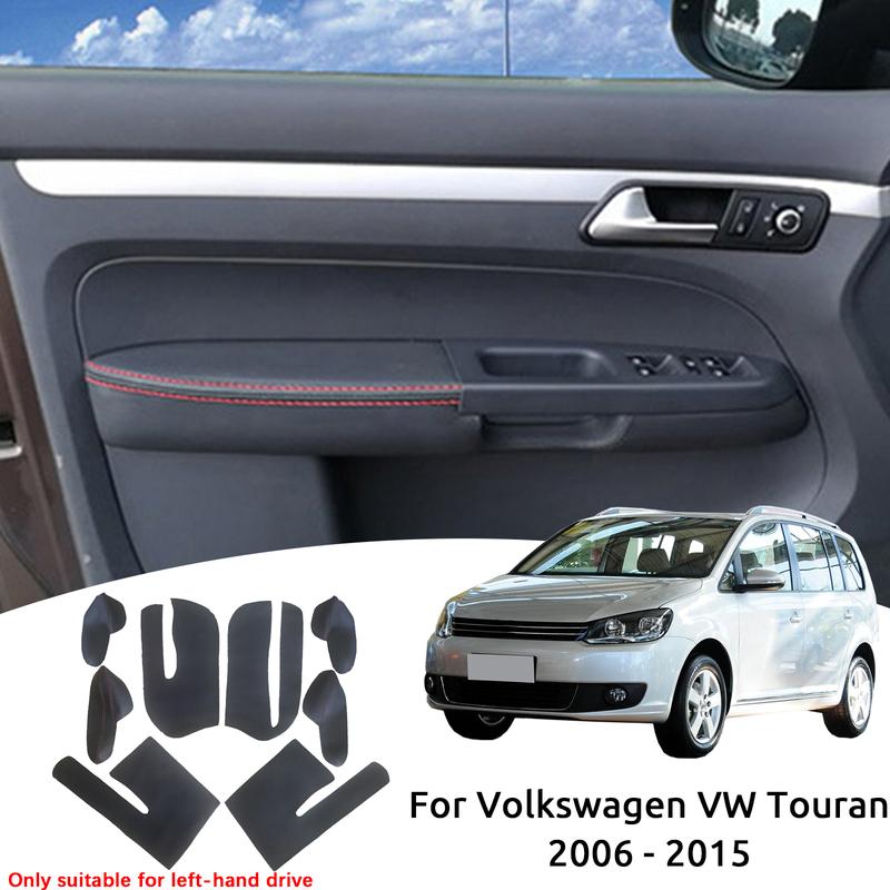 Perfect For Volkswagen VW Touran 2006 2007 2008 2009 2010 -2015 PU Leather Car Interior Door Armrest Panel Cover Sticker Trim