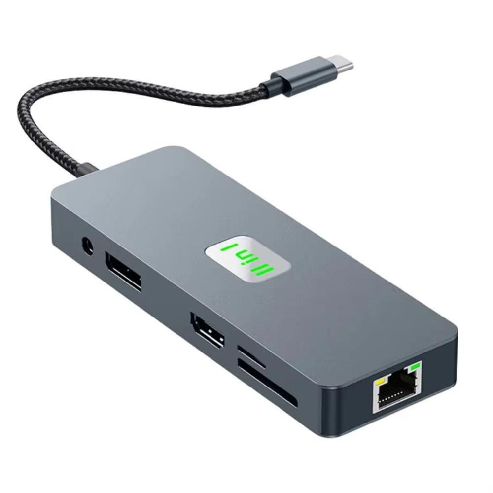 11-in-1 USB C Docking Station 3×USB 3.2 10Gbps Gigabit RJ45 4K@60Hz HDMI-Compatible VGA SD/TF 3.5mm Audio 100W PD For Laptops