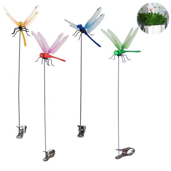 

3D Зажимы Стрекозы Реалистичные Искусственные Зажимы для Шляпы Стрекозы Клипсы Стрекозы для Отпугивания Мух для Украшения Садового Забора Кашпо Sets