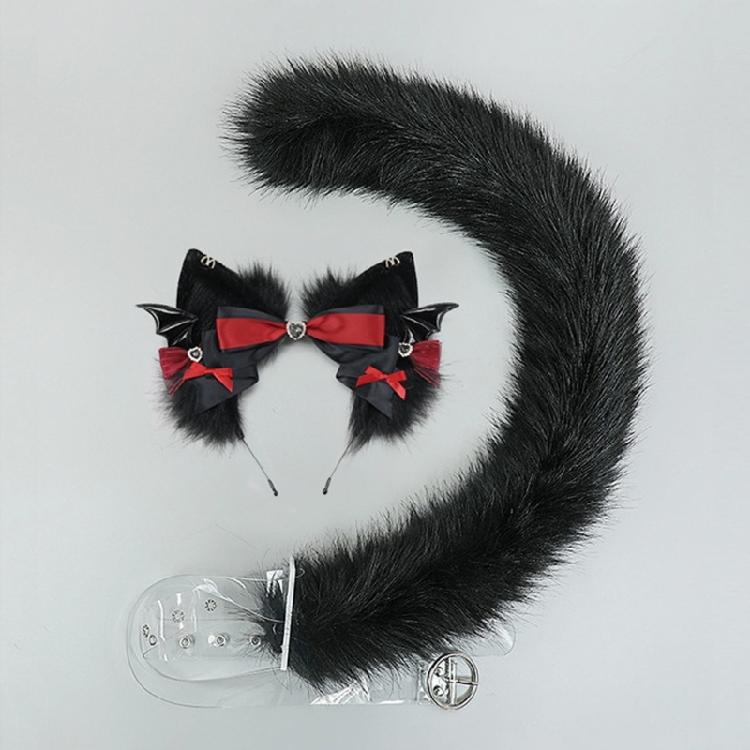 Cats Tail Adjustable Belt Cats Ears Hairband for Cosplay Halloween Party Anime Costume Accessories Soft Animal Tail