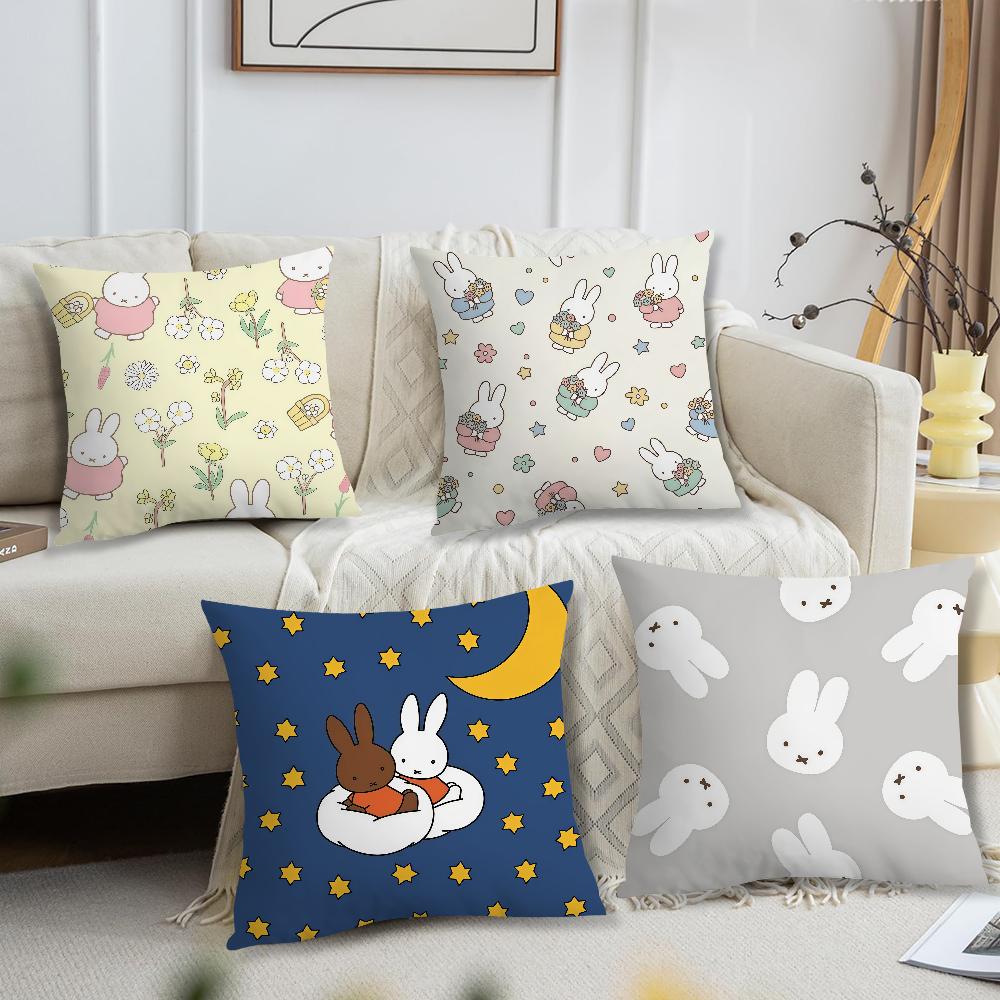 Kawaii MMiffy Cute cushion cover For Pillow Printing Sofa Decoration Home Car Room Coffee Shop Office Nordic Simplicity
