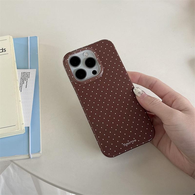 iPhone 17/16 Pro Max/15/14 Case: Korean Polka Dot 3D Pearl Bow for Women