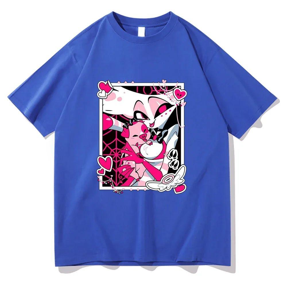 Halloween New Hot Summer 2025 Meiman Hazbin Hotel Cotton T-Shirt Cosplay Set Halloween Printed Short Sleeve Men and Women