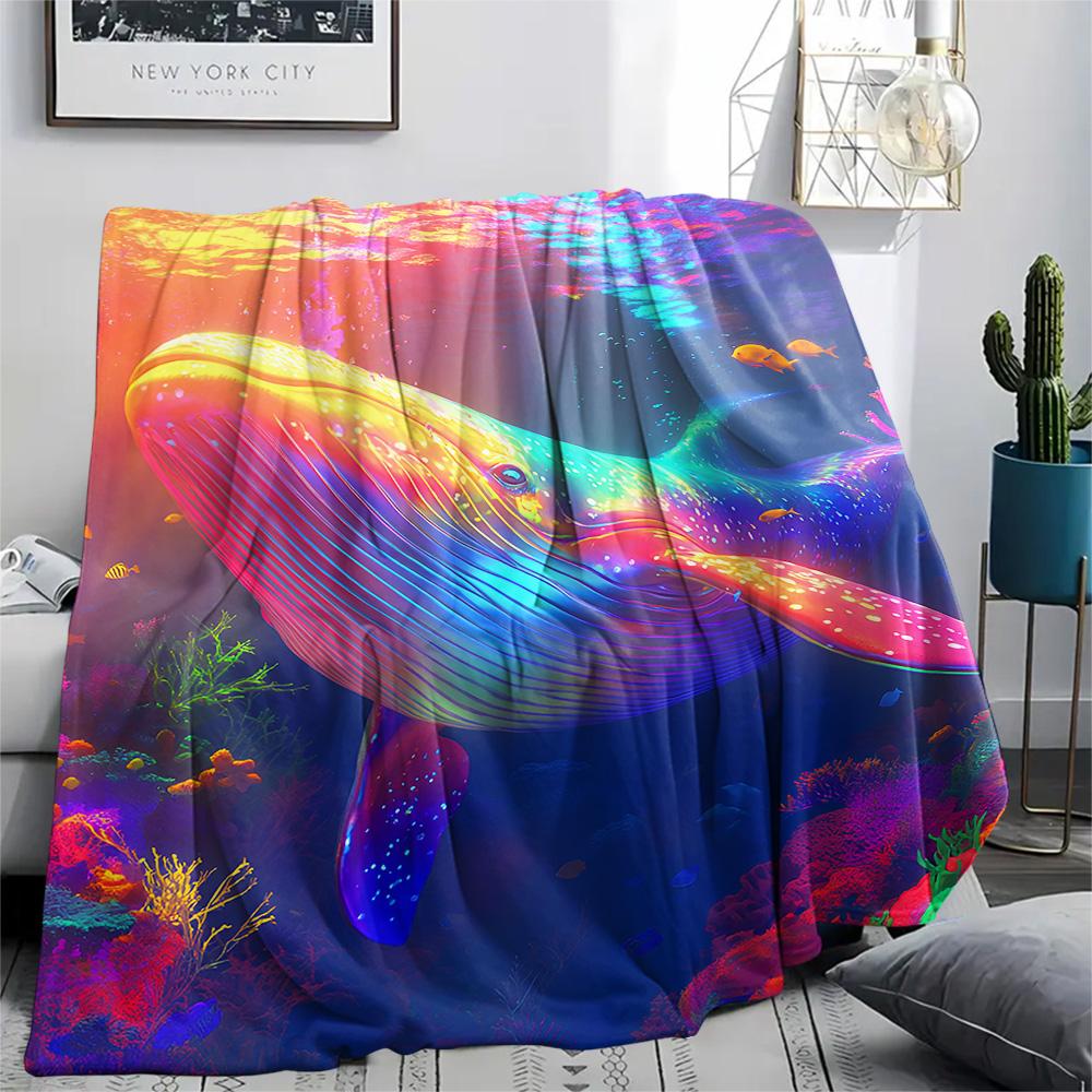 Flaneldecke mit Walmotiv, Hohe Qualität, Bequem für alle Jahreszeiten, Heimdekoration, Wärme und Komfort, Perfekt für Weihnachtsgeschenke