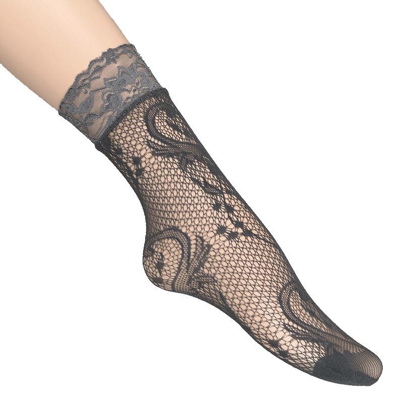 Calzini Sexy Neri a Rete per Caviglia da Donna – Stile Retro Harajuku, Sottili Estivi