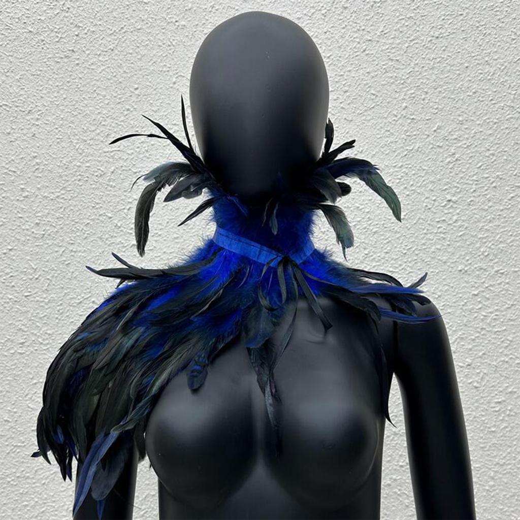 Gothic Feather Shawl Stage Makeup Ball Costume Accessories