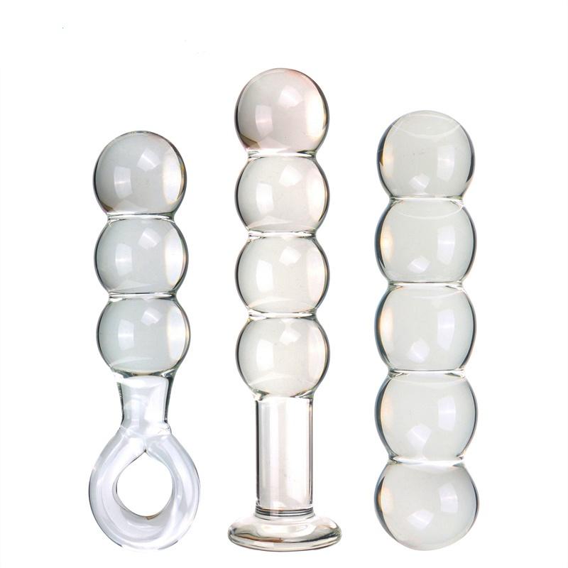 VaHppy Anal Masturbation 3/4/5 Glass Beads 5CM Gay's Sex Toys SM BDSM Anal Plug Unisex Large Long Style