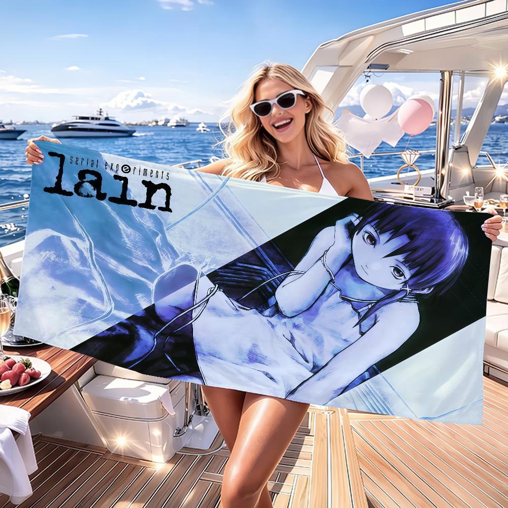 Anime S-Serial Experiments Horror L-Lain Game Quick Drying Beach Towels Are Suitable For Swimming Pools Camping Yoga And The Gym