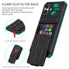 For iPhone 16 Case with Card Holder PC + TPU Phone Back Cover Kickstand