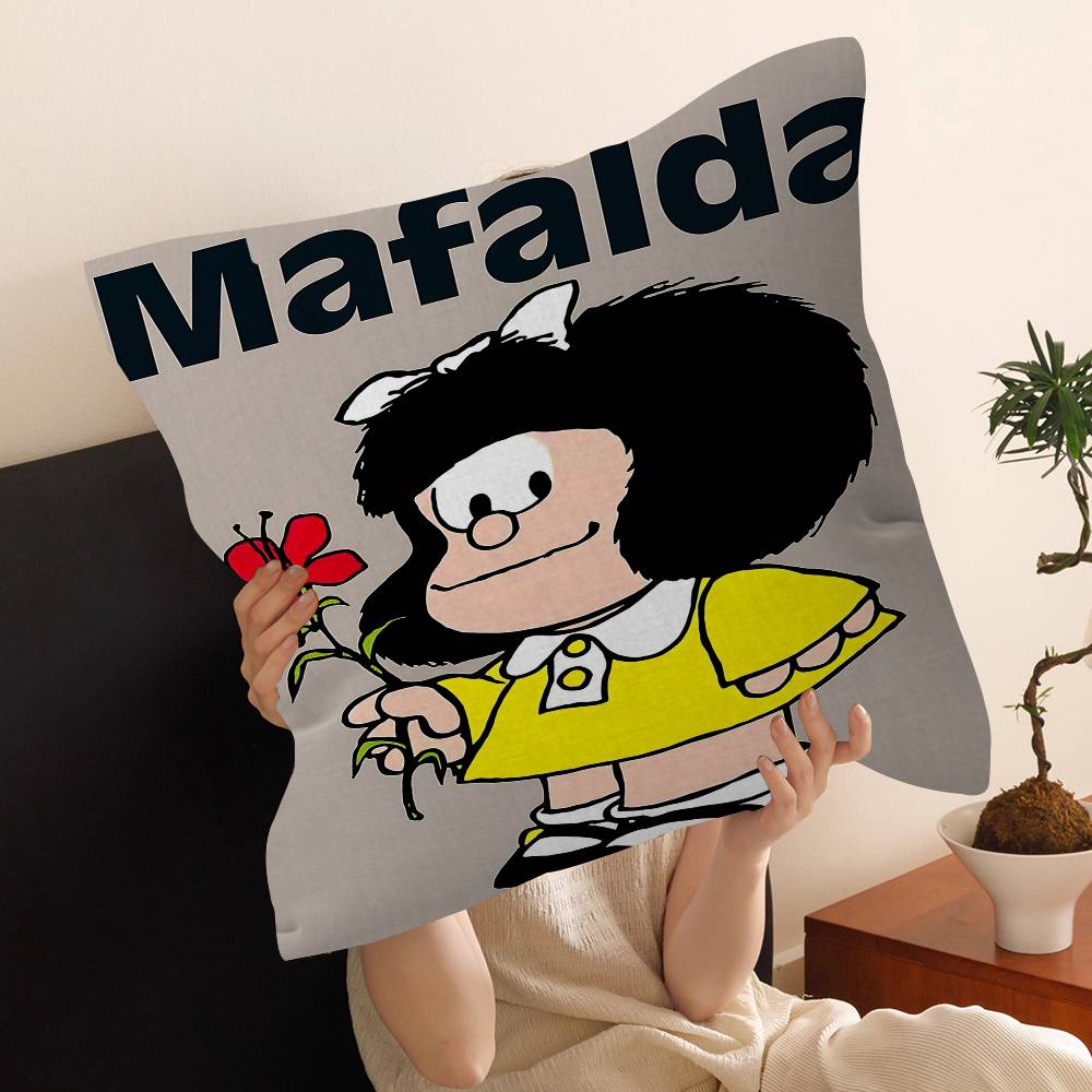 Cartoon M-Mafalda Pillow Cover For Bedroom Room And Living Room Sofa Decorative Cushion Cover