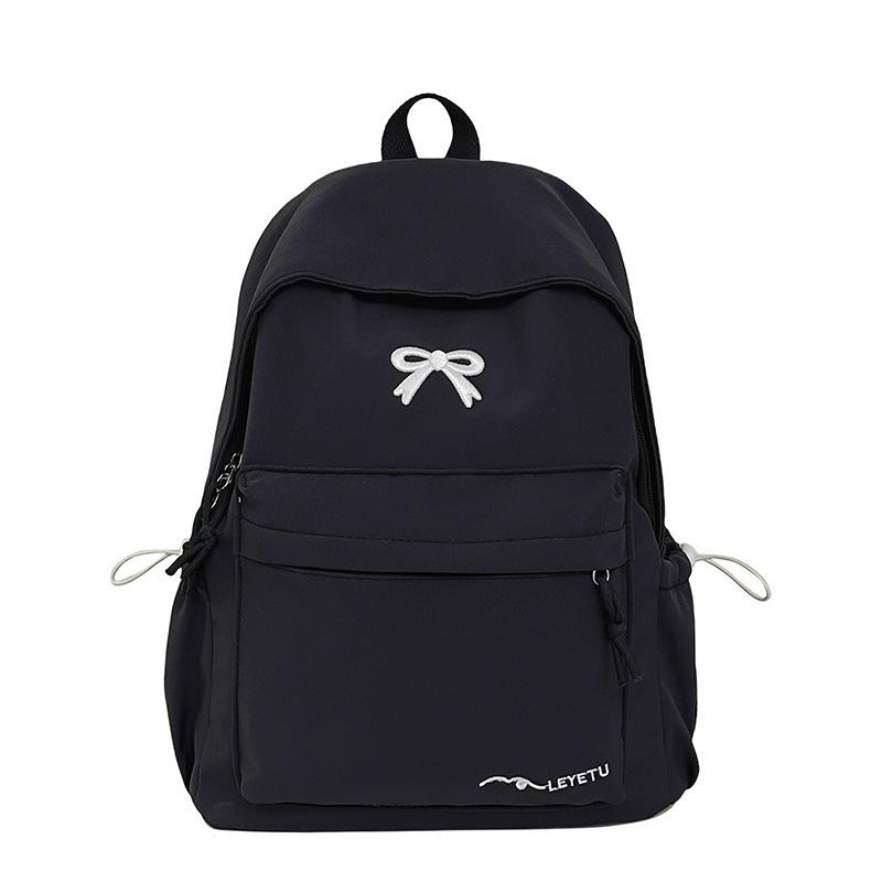 Schoolbag College Student Backpack Junior High School Student Computer Bag Korean Version Simple Girl Bow School Bag Large Capacity Backpack Female