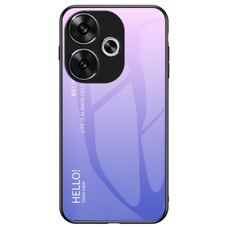 

For Xiaomi Redmi Turbo 3 5G Tempered Glass Case PC+TPU Protective Phone Cover Gradient Pink Purple
