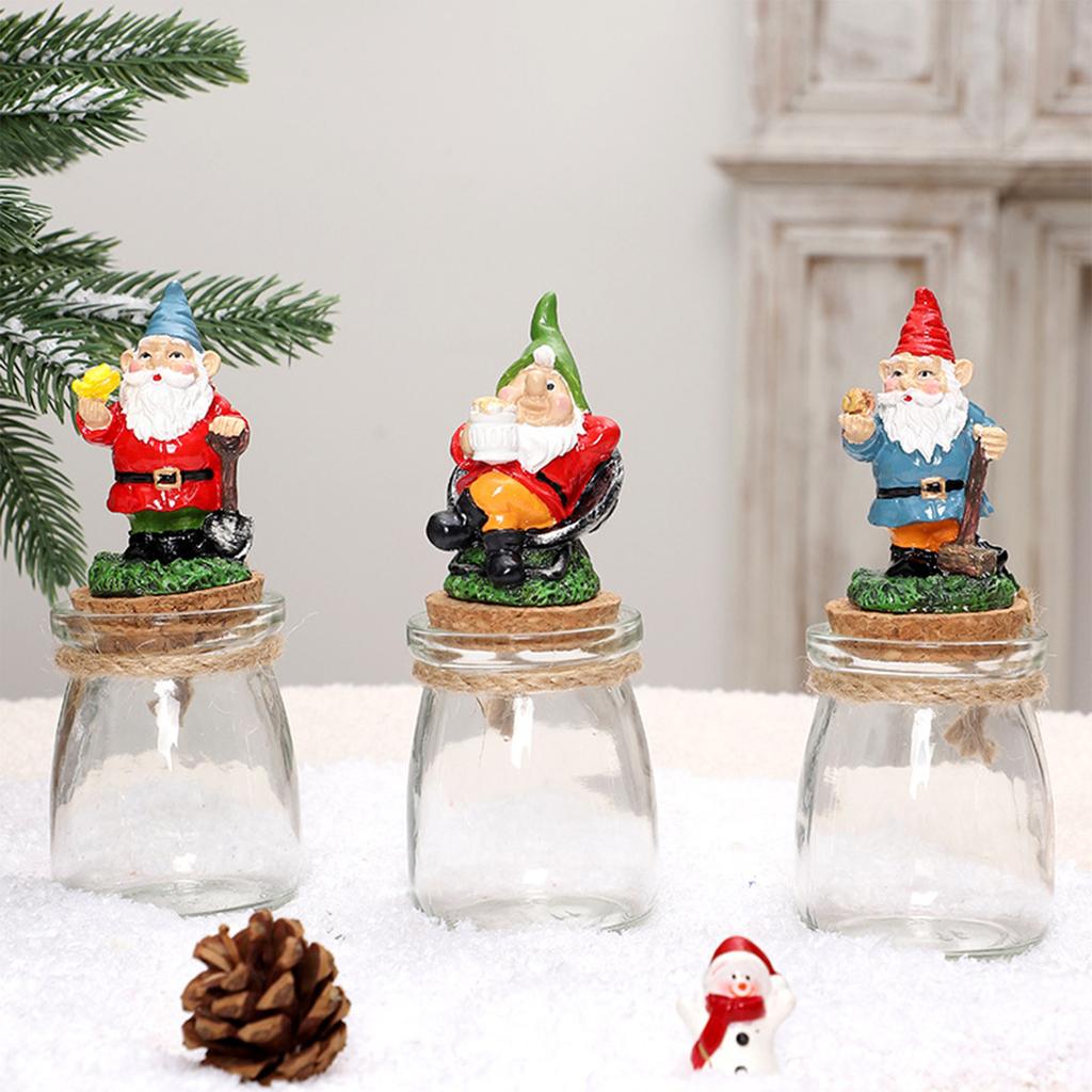 Storage Jar With Airtight Lid Elf Dwarf Candy Containers for Xmas Kitchen Countertop Decor