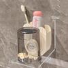 Wall-Mounted Toothbrush Holder Punch-Free Gargle Cup Storage Rack Upside Down Toothbrush Cup Set