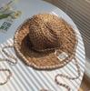 Daisy Raffia Woven Empty Top Hat Children Summer Outdoor Seaside Vacation Sunshade Sun Protection Straw Hat