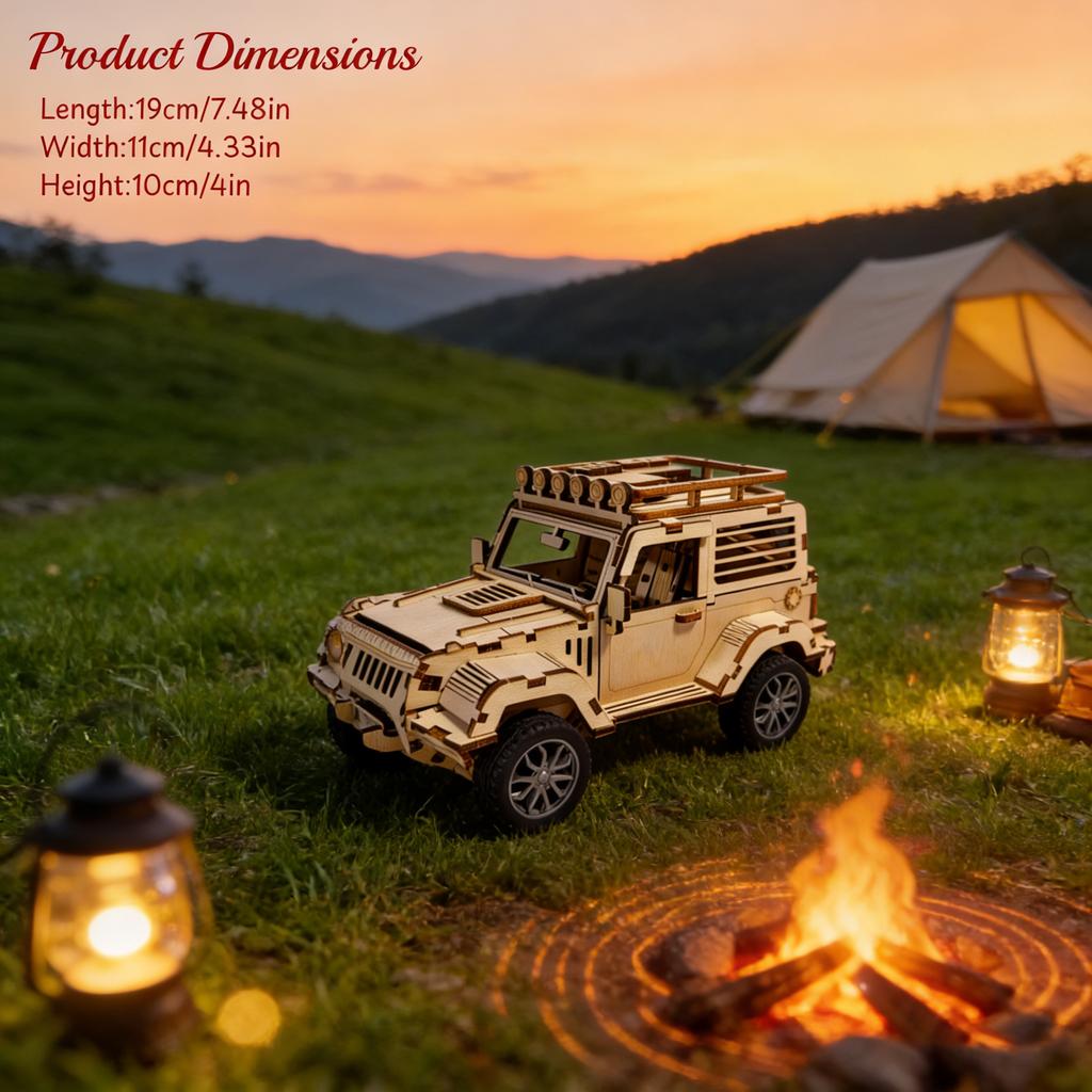 1 wooden DO-IT-YOURSELF off road vehicle a Imaginative 3D puzzle ideal as a festive Present or home decoration