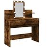 Makeup Vanity with LED Lighting Smoked Oak Finish 100 x 40 x 130 cm