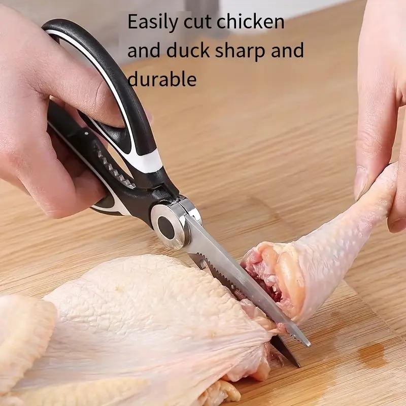 Kitchen Shears for Cutting Chicken, Duck, Fish -Stainless Steel Food-Safe Multipurpose Scissors with Sharp Blades & Ergonomic Handles for Cooking