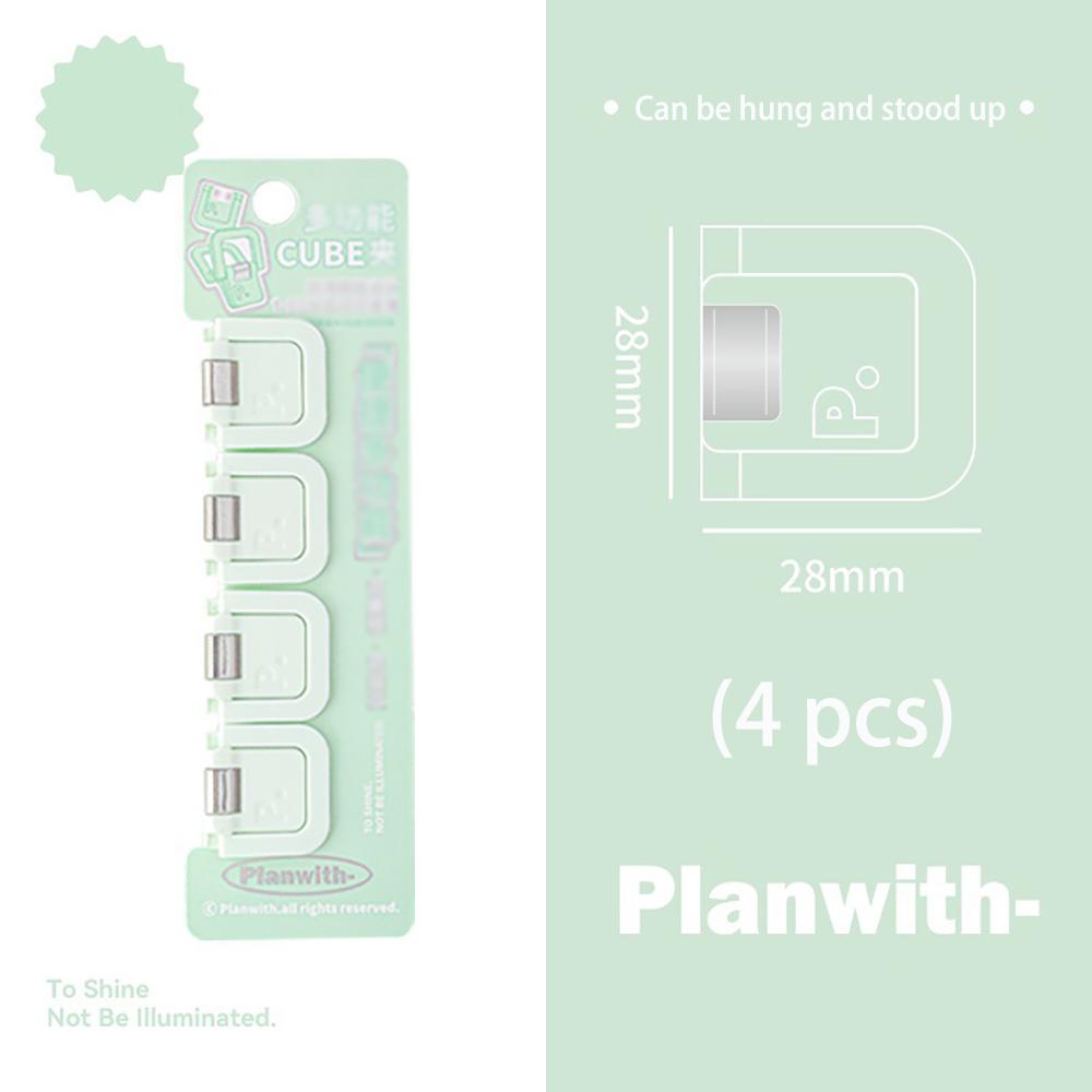 Cube shaped multifunctional student mini clip, note holder, bill holder, long tail clip, office storage