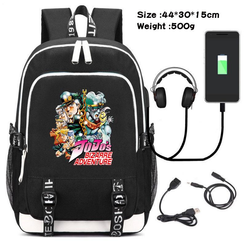 Jojo's Fantastic Adventure School Bag Anime Peripheral Backpack Schoolgirl Canvas Oxford Backpack
