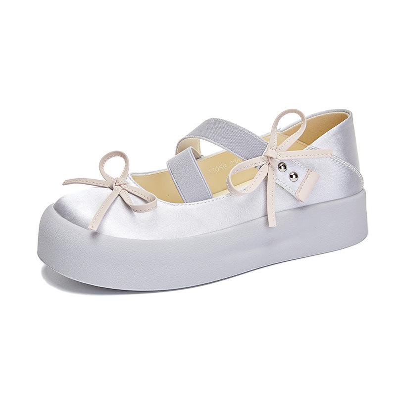 2025 summer new two wear Mary Jane shoes women's casual versatile bow fashion single shoes thick sole shallow mouth women's shoes