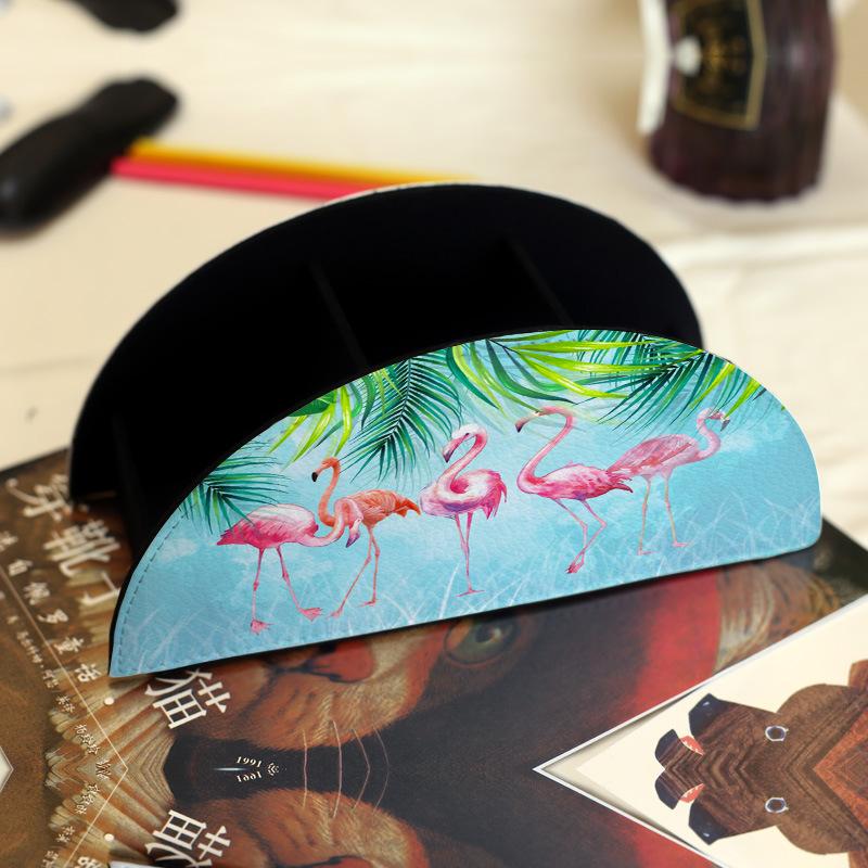 Remote Control Storage Box PU Leather Cosmetic Storage Box Suitable for Staplers Scissors Rulers