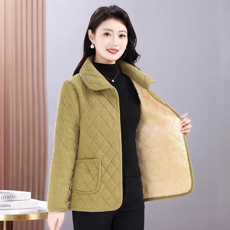 Women's Solid Color Button Long-sleeved Lapel Cardigan Casual Stylish Jacket Top
