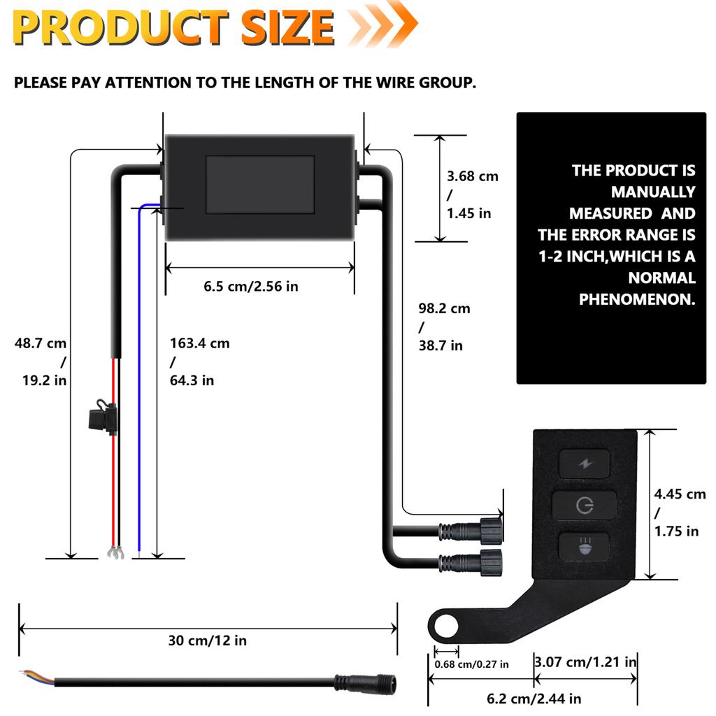 Motorcycle Wiring Harness Kit, 300W 16 AWG Waterproof Connector Wiring Harness Kit Motorcycle Spotlight Wiring Harness