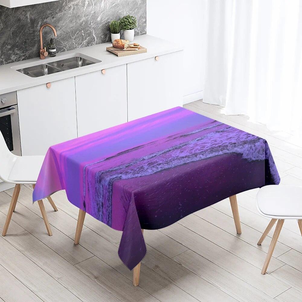Sunset Evening Glow Scenery Table Cloth Wedding Party Restaurant Banquet Decor Stain Resistant Waterproof  Home