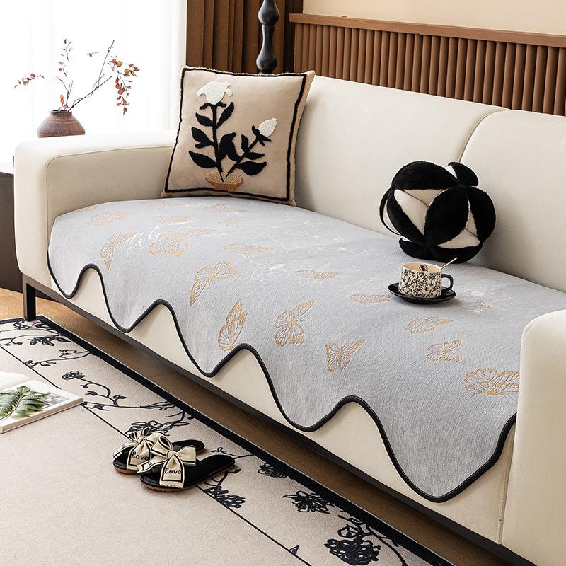 Universal Four-Season Special-Shaped Sofa Cushion Chenier Non-Slip Leather Sofa Cushion Light Luxury High-End Cover Cloth Towel Simple