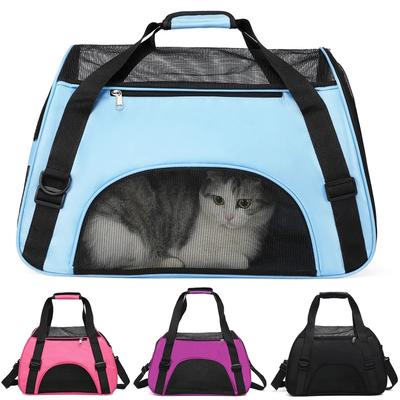 Katzentaschen Weichseitige Tragbare Hundetragetasche Netz Atmungsaktive Tragetaschen für Katzen Hunde Komfort Faltbare Handtasche Haustiertransporttasche