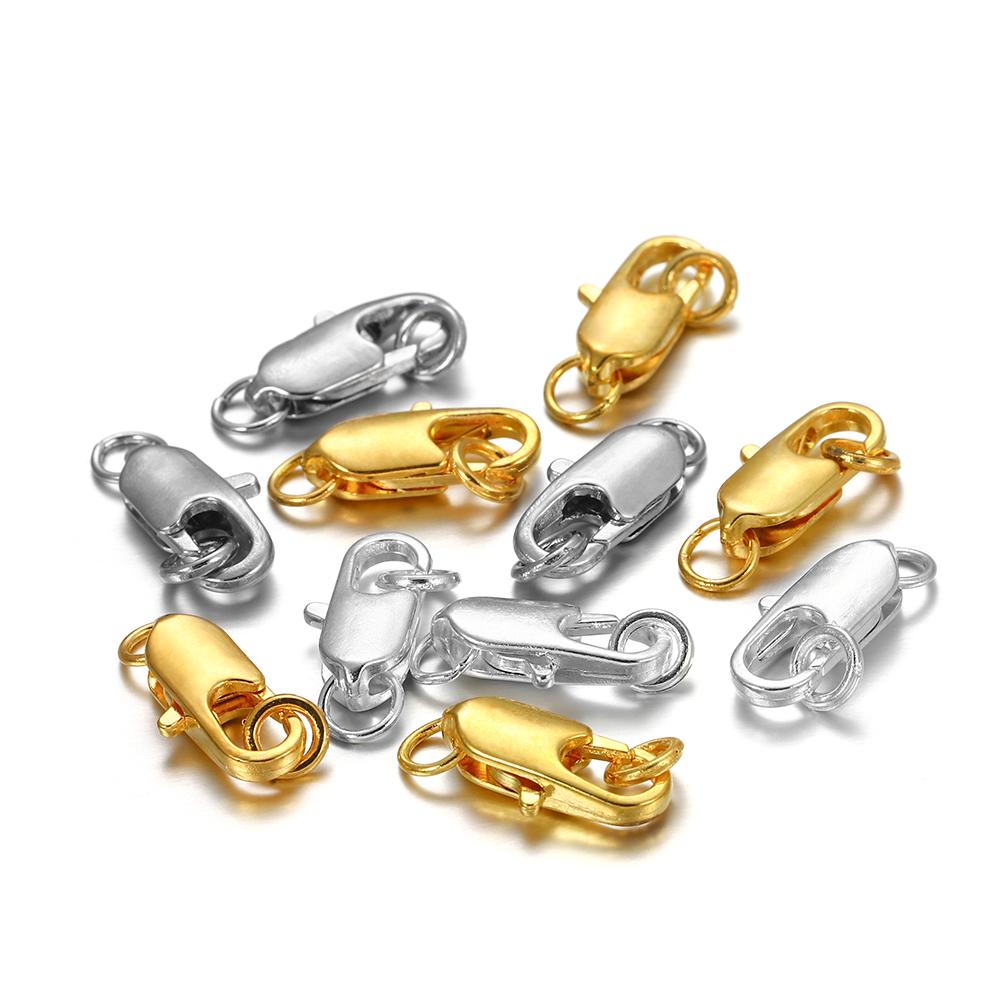 30pcs/lot Swivel Clasp With Open Jump Ring Necklace Bracelet Lobster Clasp Hooks For DIY Jewelry Making Supplies Accessories