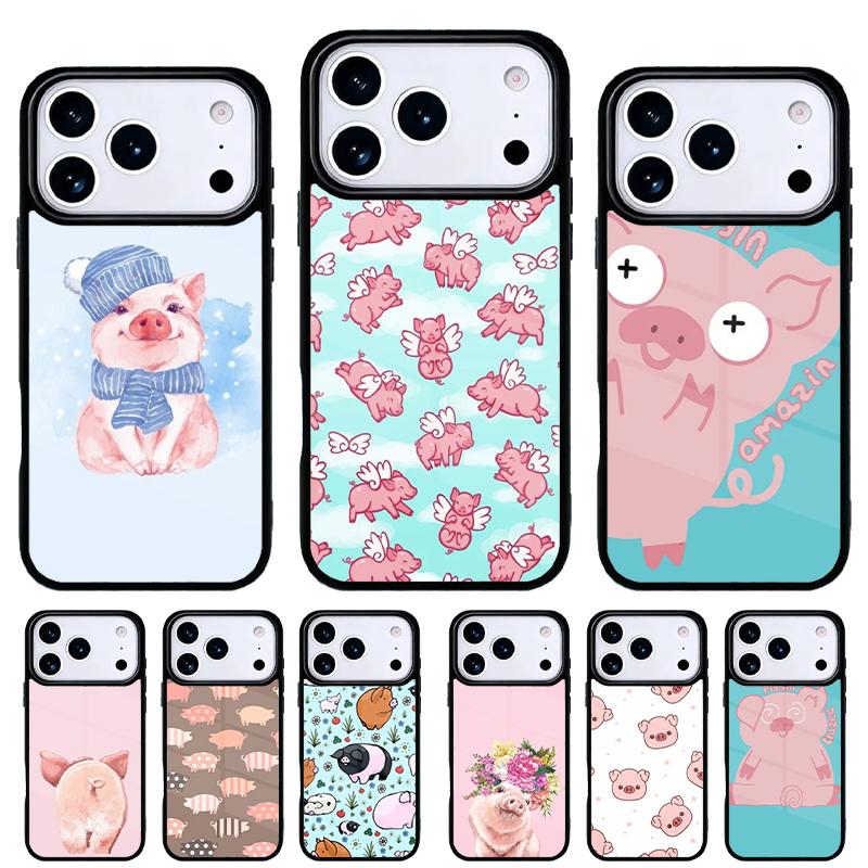 cute pig Phone Case for iPhone 17 16 15 14 13 Pro Max Back Cover for 12 11 Pro Coque