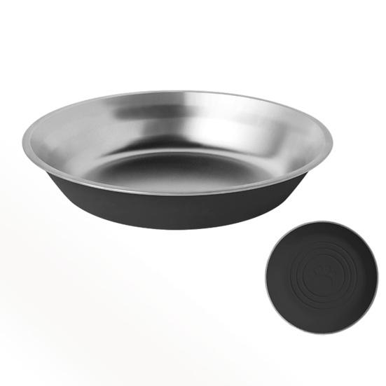 

Миска для домашних животных из нержавеющей стали, нескользящее силиконовое дно, маленькая, средняя, большая, для собак, кошек, миска для кормления, устойчивая к опрокидыванию, поилка/кормушка для лакомств и еды чёрный