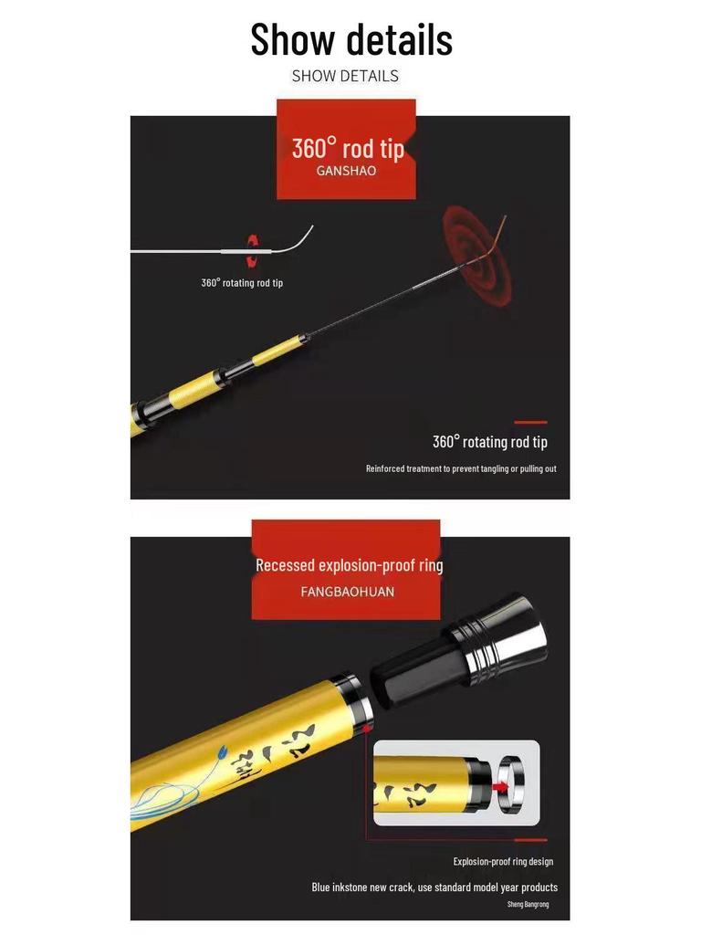 Super Fine Hard Carbon Fiber Crucian Carp Hand Rod for Taiwan Fishing