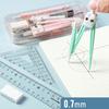 Complete Plastic Geometry Kits With 9 Essential Tools Including Compass Rulers For Precise Technical Drawing
