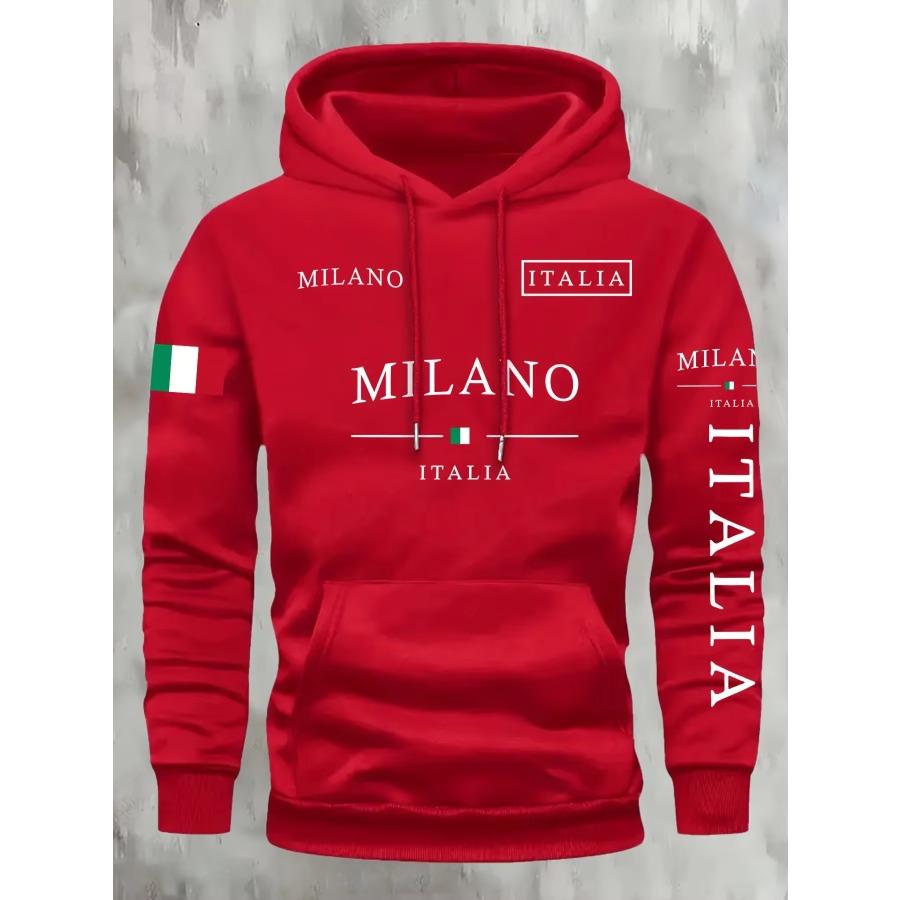 ITALIA MILANO Pánská Dámská Mikina Venkovní Street Ležérní Sportovní Dovolená Trend Jaro Podzim Zima Pár Mikina Vrchní Oblečení