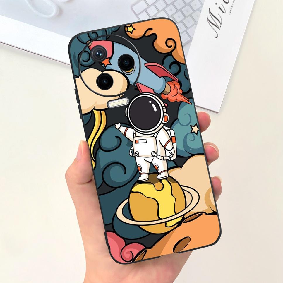 For Infinix Note 12 Pro 4G 6.7" Case Cartoon Astronaut Love Soft Silicone Black Pink Cover For Infinix Note 12 2023 Phone Case