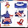 Porch Goose Outfits for 23 Inch Lawn Statue, 4th of July Costume for Cement Statue,Sculpture Clothes for Garden Patio USA 250th Anniversary Decoration