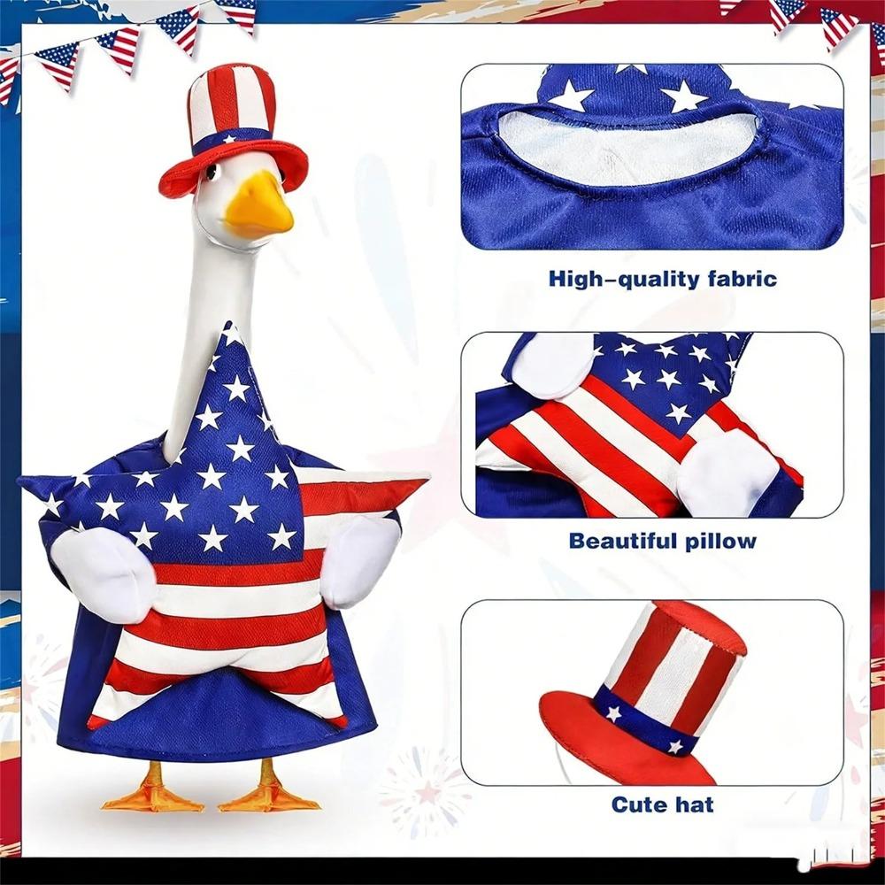 Porch Goose Outfits for 23 Inch Lawn Statue, 4th of July Costume for Cement Statue,Sculpture Clothes for Garden Patio USA 250th Anniversary Decoration
